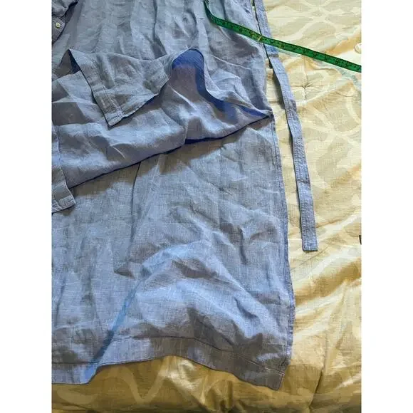 J.Crew Tall Cabana dress in linen blue women’s‎ medium tall - Picture 10 of 13